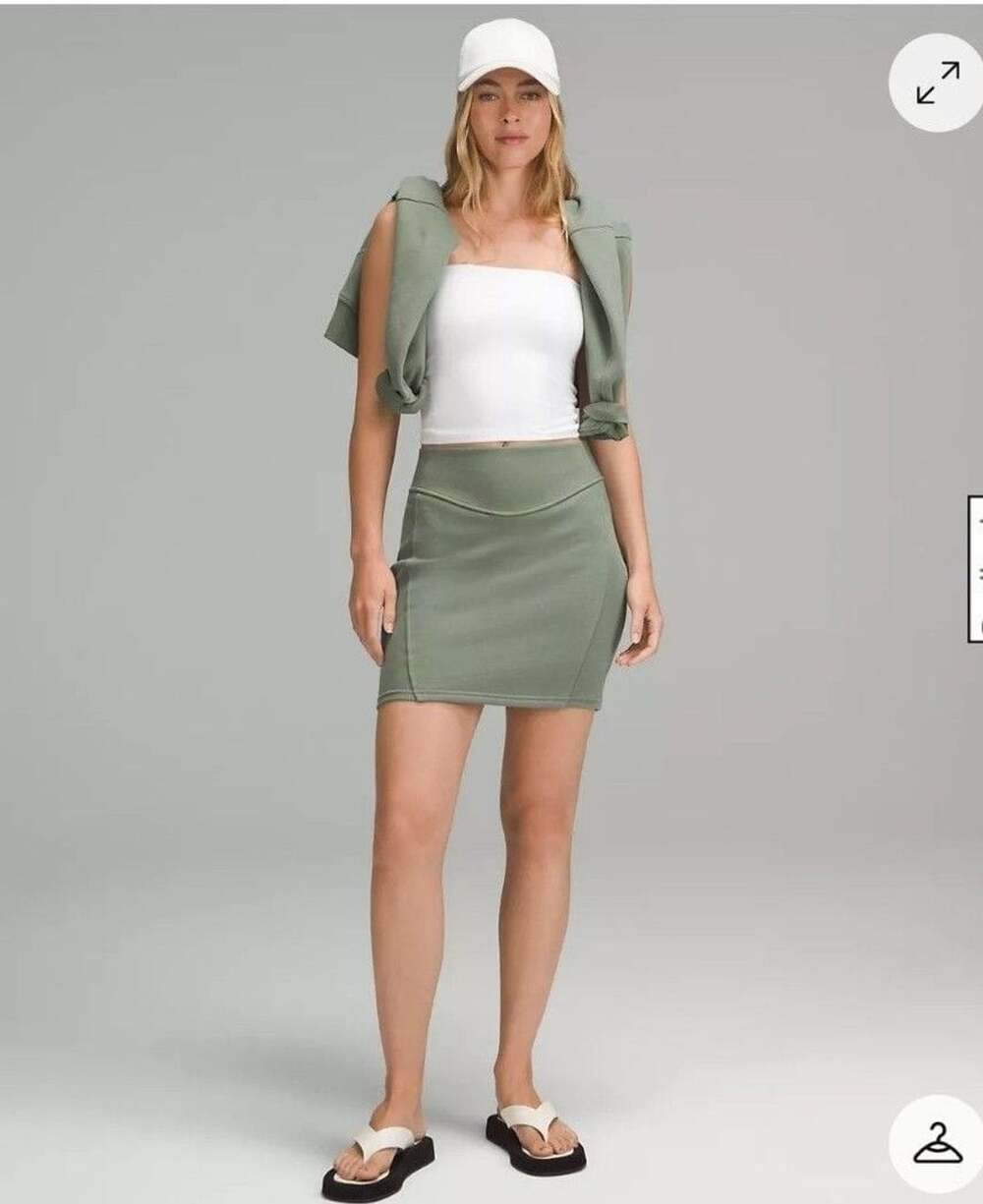 Lululemon Scuba High-Rise Mini Skirt SMALL Grey Eucalyptus